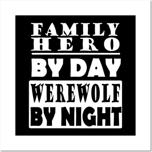 Werewolf Family Father Father's Day Gift Halloween Posters and Art